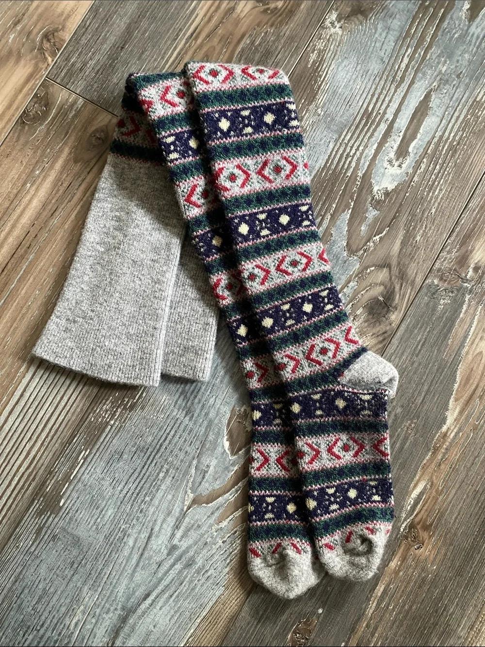 🦋Rare Vintage🦋Free People🦋Fair Isle Thigh High Socks